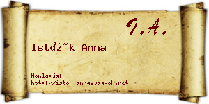 Istók Anna névjegykártya