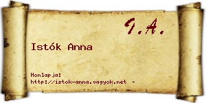 Istók Anna névjegykártya